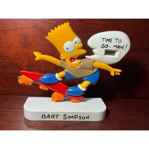 Vintage 1990 Bart Simpson The Simpsons Mini Clock from Nelsonic Untested